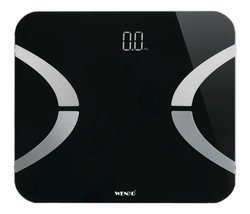 Cântar de baie LED, 30 x 26 cm, negru, WENKO