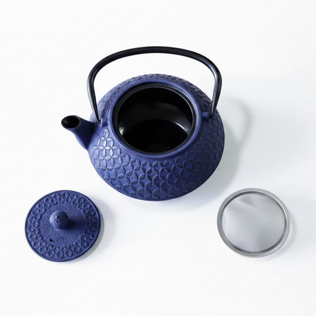 Ceainic din fontă cu infuzor SABI, 1000 ml, bleumarin