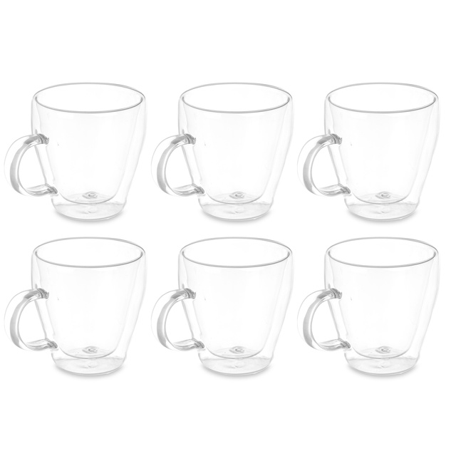 Set cani cu pereti dubli, 6 bucati, 270 ml