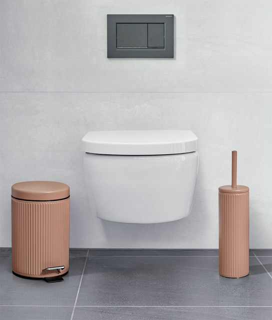 Perie WC cu recipient metalic BRASS TONE, Ø 9,7 cm