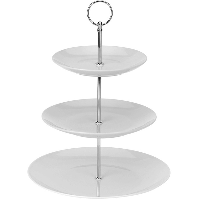 Platou rotund pentru prăjituri, torturi, fructe - 3 niveluri, ceramică