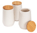 Recipiente de bucatarie din ceramica DIAMOND, capac bambus, 3 x 0,6 l, WENKO