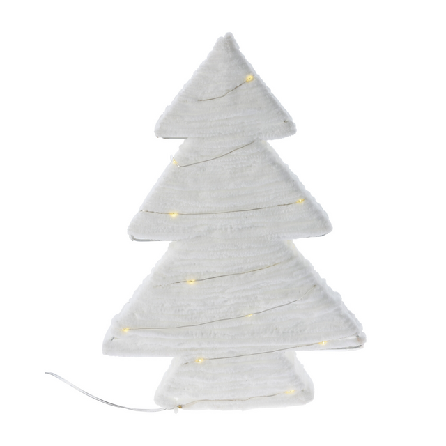 Brad decorativ din material cu LED, 30 cm