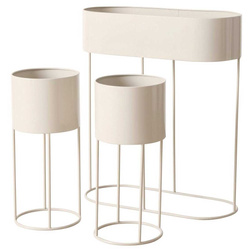 Set 3  suporturi pentru  flori Aurela, alb