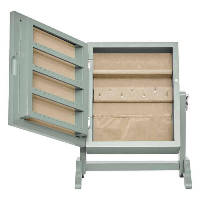 Oglindă cosmetică cu compartiment pentru bijuterii CHERI, 29 x 22 x 15 cm, verde