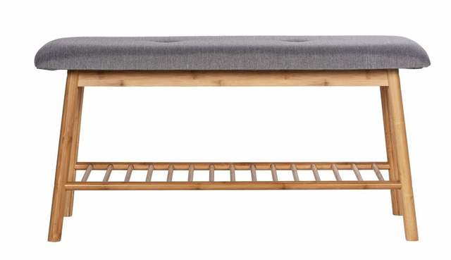 Bancă de hol cu raft pentru pantofi BAHARI, bambus, WENKO