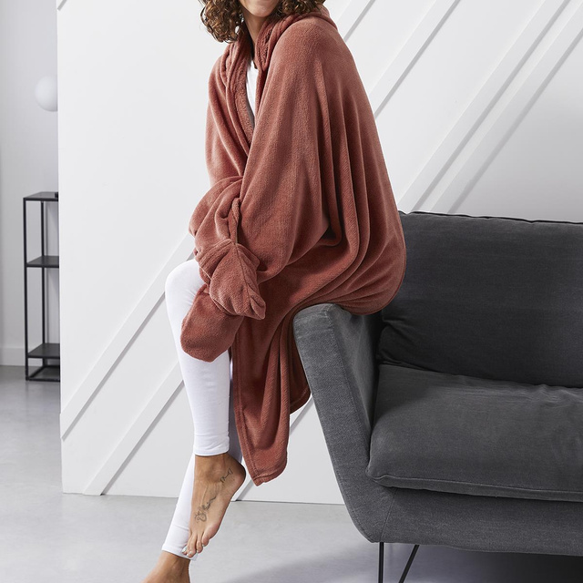 Patura cu maneci si gluga, Essential, marime universala, 115 x 165 cm