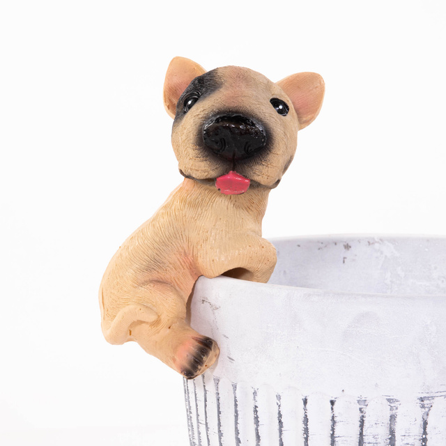 Decor pentru ghiveci, in forma de catel