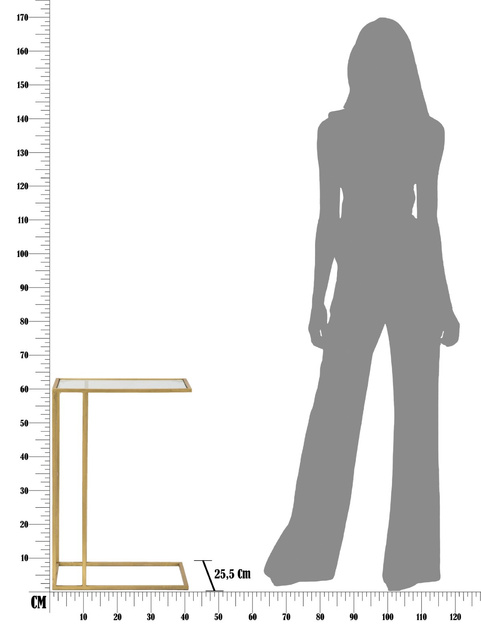 Masuta laterala cu blat din sticla, inaltime 60 cm