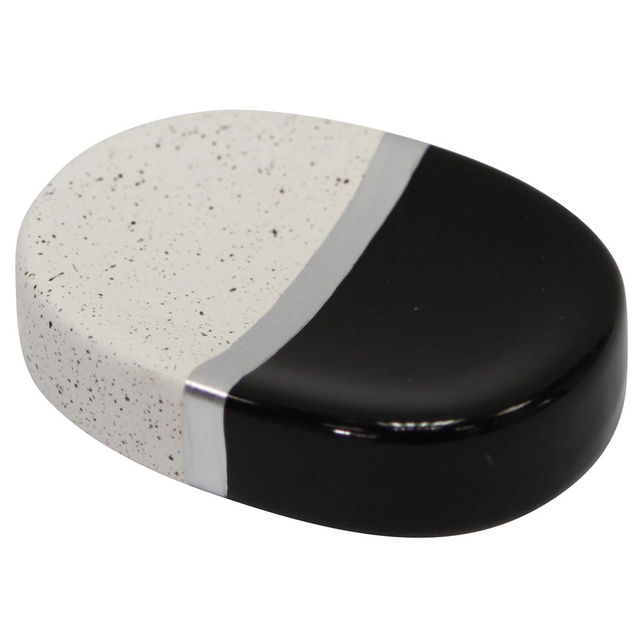 Savoniera ceramică, alb/negru, 11 x 8 cm
