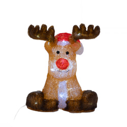 Decoratiune stralucitoare de Craciun, ren, 30 cm