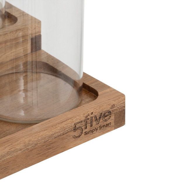 Suport pentru condimente Harmony x9 sticlă + acacia