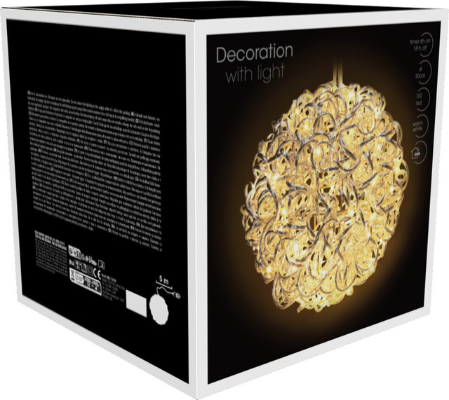 Decorațiune exterioară de iluminat în formă de bilă, 30 cm