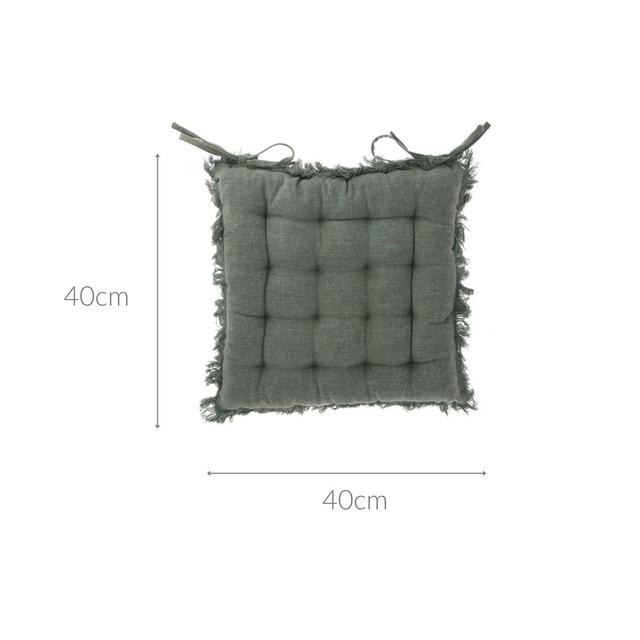 Perna pentru scaun, captusita SLIM, din bumbac, cu legaturi, 40 x 40 cm