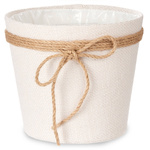 Husa pentru ghiveci impletit cu fundita de iuta, 20 x 16 cm