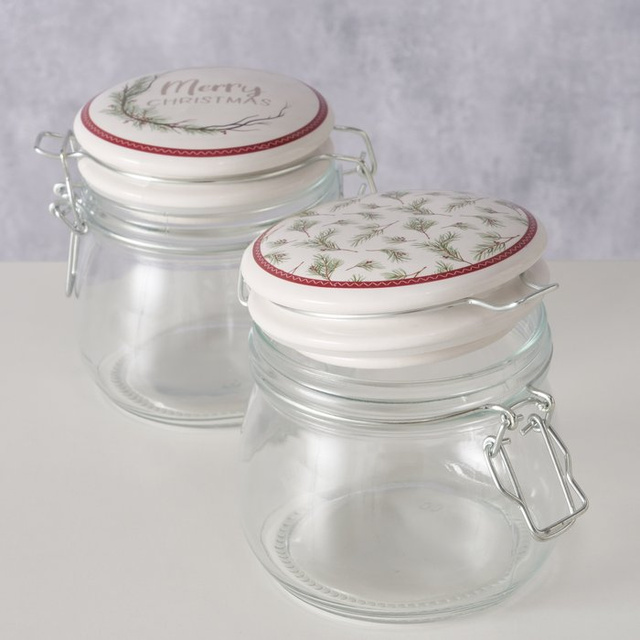 Borcan cu capac din porțelan CHARLENE, 450 ml