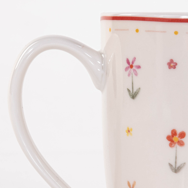 Cana de portelan model floral Blumi, 350 ml