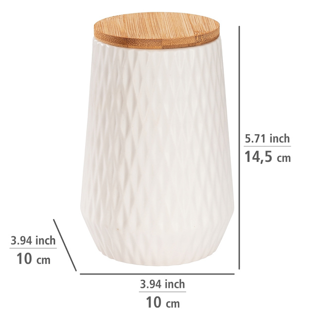 Recipiente de bucatarie din ceramica DIAMOND, capac bambus, 3 x 0,6 l, WENKO