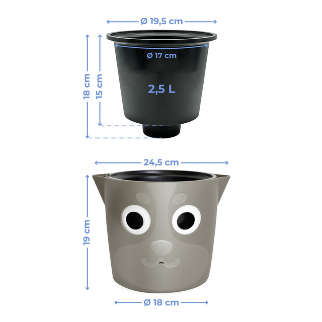 Ghiveci cu indicator de apa, Ø 18 cm