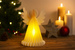 Decorație de Crăciun strălucitoare, înger din hârtie cu 6 LED-uri