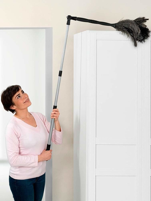 Perie de praf cu mâner telescopic, 129-189 cm