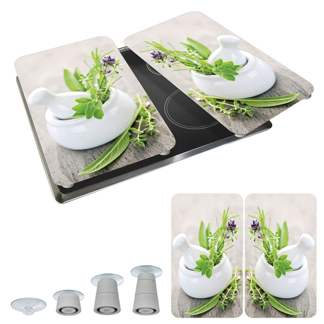 Plăci de protecție din sticlă HERB GARDEN pentru aragaz – 2 bucăți, WENKO