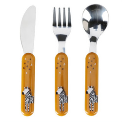 Set de tacamuri pentru copii cu maner din plastic, 3 bucati