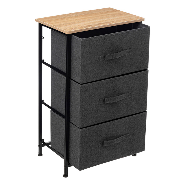 Raft cu 3 sertare textile TISSA, 45 x 30 x 73 cm