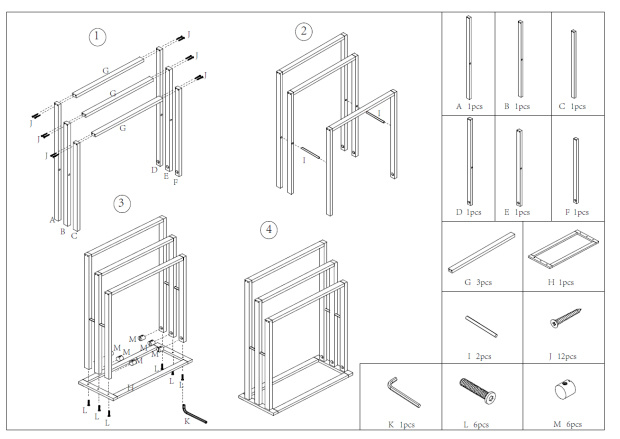 Suport pentru prosoape din bambus