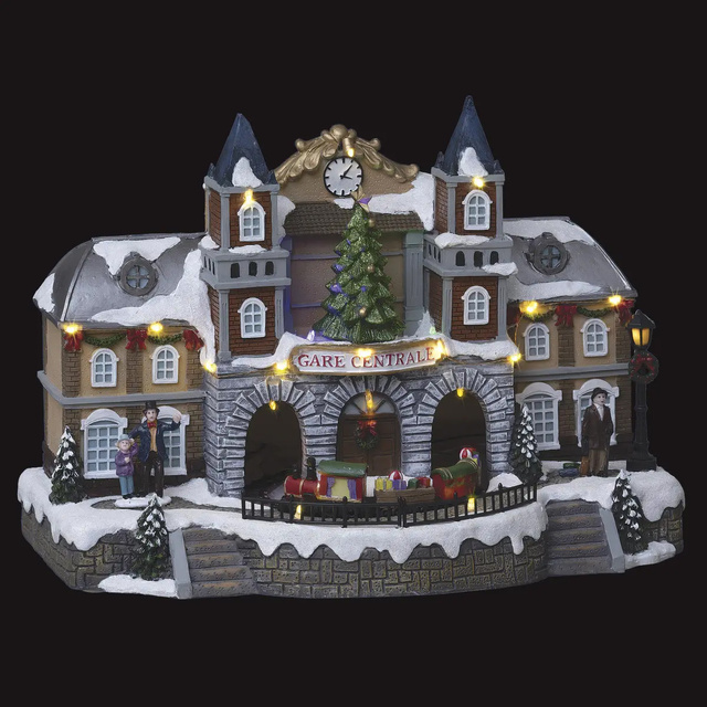 Sat de Crăciun, scenă de Crăciun cu gara