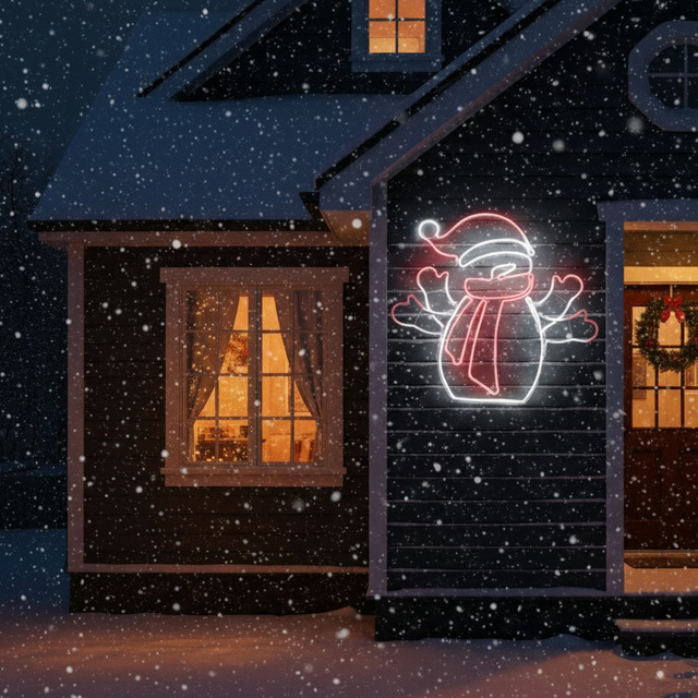 Decorațiune de Crăciun LED, om de zăpadă, 68 x 61 cm