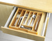Recipient extensibil pentru tacâmuri BAMBOO, insert pentru sertar, 25,5 - 38 x 36 x 5 cm