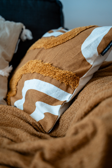 Fata de perna decorativa MIRADE, model abstract, bumbac, 40 x 40 cm