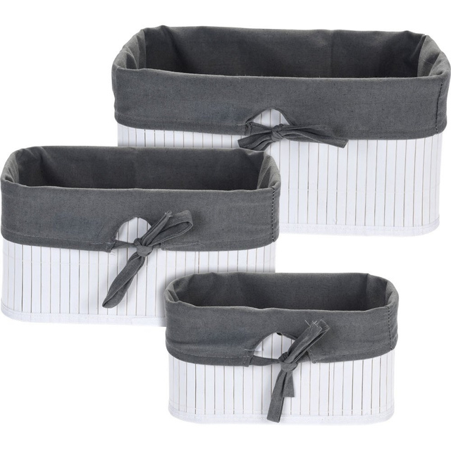 Set 3 organizatoare din bambus, 34x24x16 cm.
