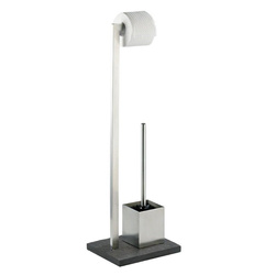 Suport pentru hârtie igienică și perie de toaletă, SLATE ROCK - 2 în 1, WENKO