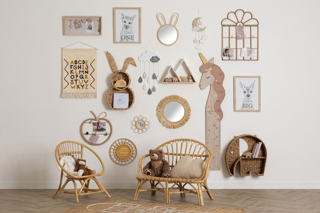 Raft din iarba de mare in forma de iepure, 30 x 53 cm