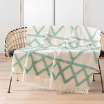 Cuvertura de pat cu model matlasat si ciucuri ATHENA, 125 x 150 cm