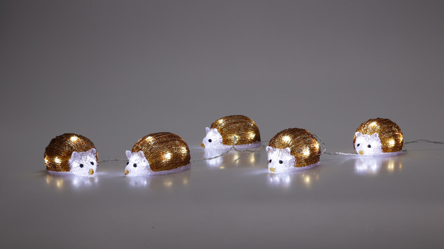 Lanț luminos cu 5 LED-uri cu motiv de arici, 200 cm