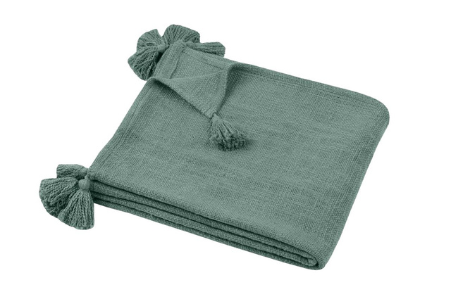 Pătură din bumbac SANCHEZ cu ciucuri, 125 x 150 cm