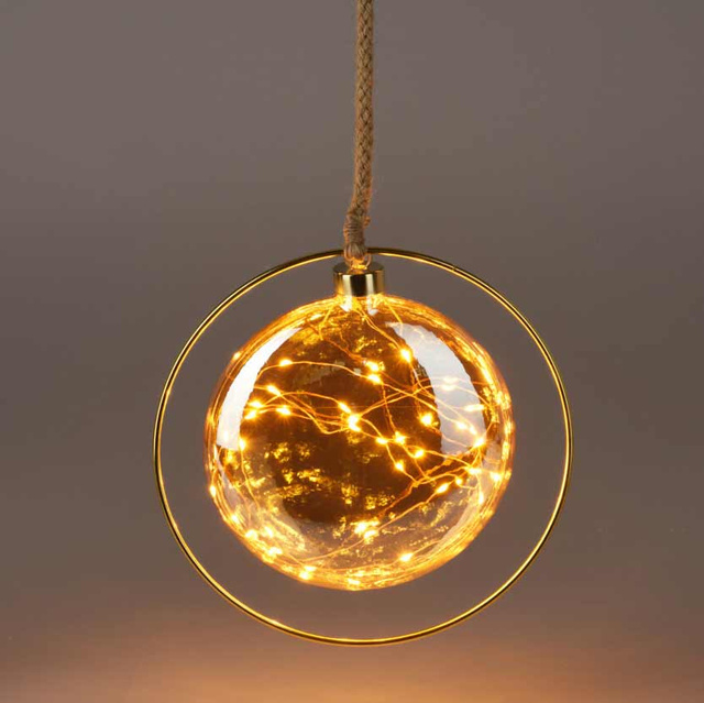 Glob de sticlă decorativ cu iluminare LED, Ø 18 cm