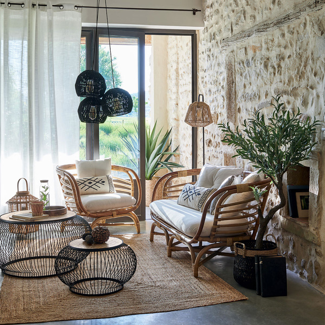 Covor dreptunghiular din iută, 120 x 170 cm, țesut, natural