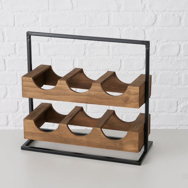 Raft pentru vin din lemn Karim, pentru 6 sticle