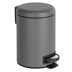 Coș de baie LEMAN MATT, recipient pentru gunoi, 3 l, WENKO, gri
