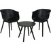 Set mobilier de gradina negru, masa cu scaune