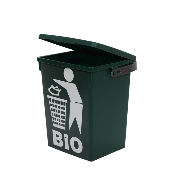 Recipient pentru deșeuri organice cu logo BIO, cu mânere, 5 l