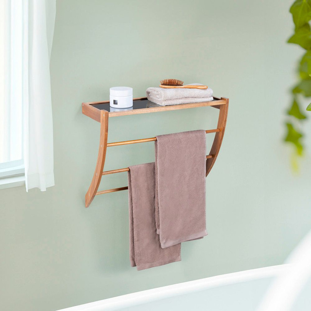 Raft de baie din lemn cu bară FONDI