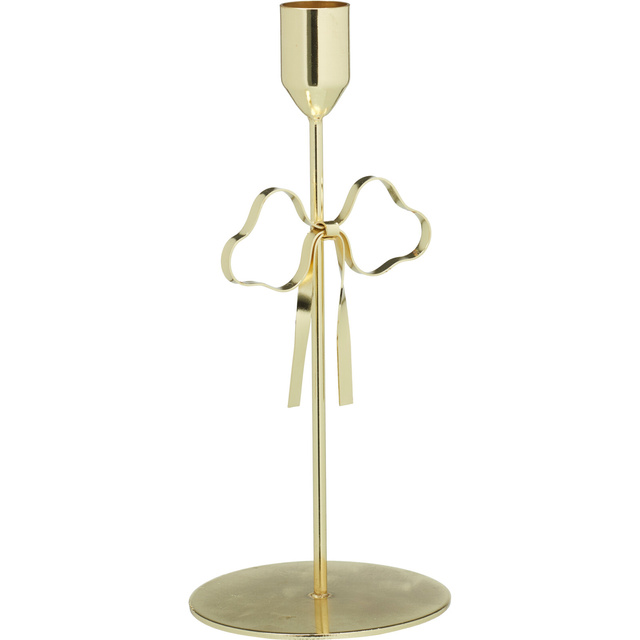 Candelabru metalic, aurit, 21 cm