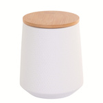 Recipient ceramic cu capac din bambus, 1080 ml