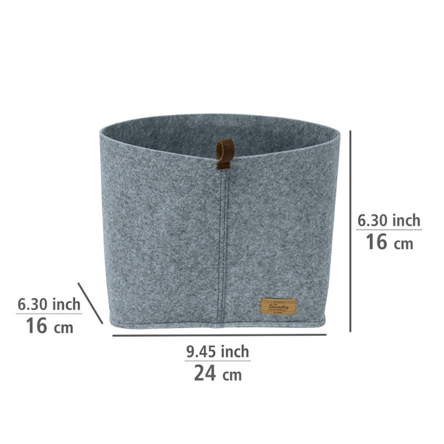 Organizator pentru cosmetice si obiecte mici FELI, imitatie de pasla, gri, 24 x 16 x 16 cm, Wenko