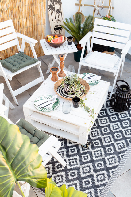 Set 4 cesti ceramice cu suport ETHNIKA, 250 ml